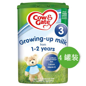 英国牛栏3段1-2岁Cow&Gate婴幼儿奶粉800g*4罐英国包税直邮